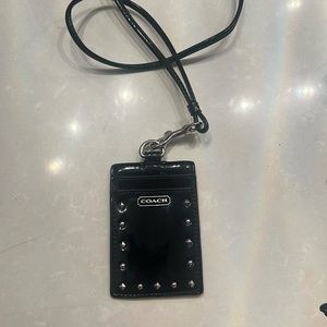 Black coach lanyard & wallet/ ID holder